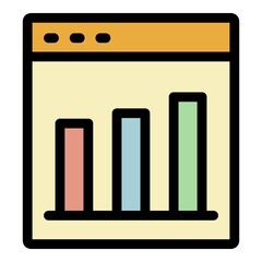 Poster - Web page graph icon. Outline web page graph vector icon color flat isolated