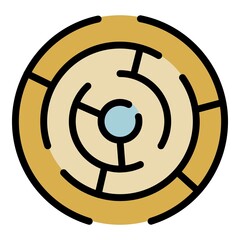 Poster - Achievement labyrint icon. Outline achievement labyrint vector icon color flat isolated