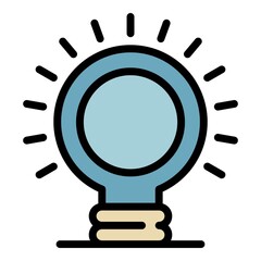Poster - Bulb idea icon. Outline bulb idea vector icon color flat isolated