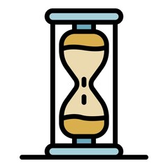Poster - Hourglass icon. Outline hourglass vector icon color flat isolated