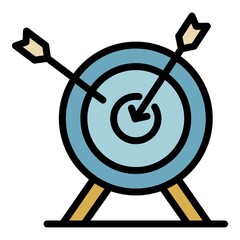 Poster - Archer target icon. Outline archer target vector icon color flat isolated