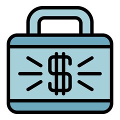 Wall Mural - Money loan case icon. Outline money loan case vector icon color flat isolated
