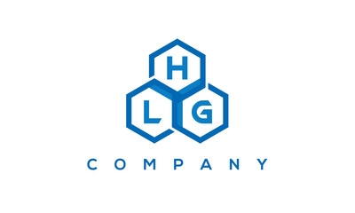 HLG three letters creative polygon hexagon logo	