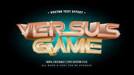Poster - Versus Game 3d Text Style Effect. Editable Illustrator Text Style.
