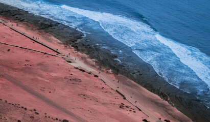 Water meets land.
Picture taken from high ground at El Confital - Gran Canaria.