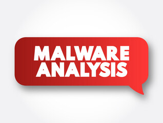 Poster - Malware Analysis text message bubble, concept background