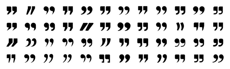 quote mark collection. black quotes icon set. speech mark. inverted commas symbol. vector illustrati