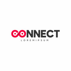 Aufkleber - Connect Red Black Logo Design Template Elements. Connected c and o letters with dots. Modern Networking Logo Design.