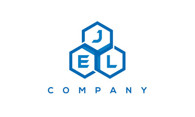 JEL three letters creative polygon hexagon logo	