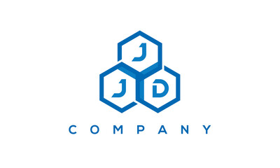 JJD three letters creative polygon hexagon logo	