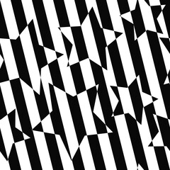 Poster - Striped lines and stars in which the same lines are reversed.