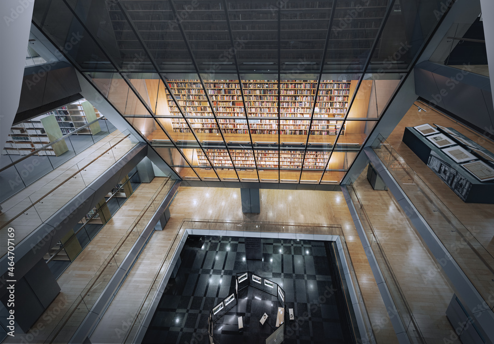 National Library of Latvia Interior also known as Castle of Light - Riga, Latvia