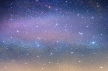 big bright starry  sky night blue  milky way universe aurora borealis on dramatic clouds blue green pink  lilac colorful cosmic background template 