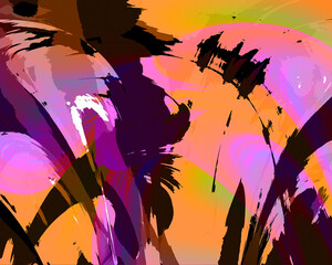 Poster - Abstract Brush Strokes