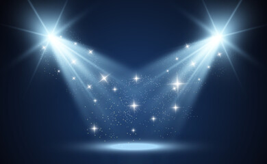 Aufkleber - White scene on with spotlights. Vector illustration.	