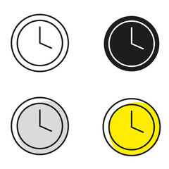 Clock, clocks vector icons set. 