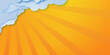 Clouds on orange yellow sky banner