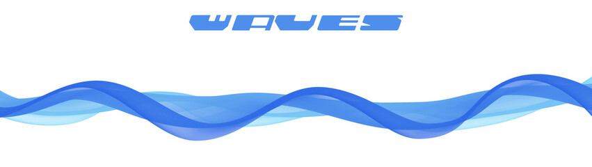 Poster - Blue waves of very thin lines. Vector graphics
