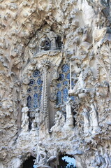 Sticker - Closeup of Sagrada Familia Temple in Barcelona, Spain