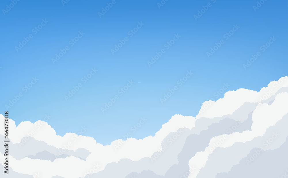 雲雲雲の下 青空の下に広がる雲を描いたイラスト Stock Vector | Adobe Stock