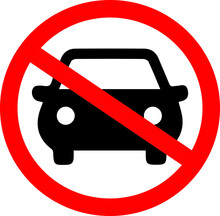 Color Image Of Traffic Signs Prohibiting All Types Of Vehicles Entering The Road Where The Sign Is Installed
