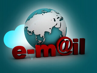 Poster - 3d illustration E mail sign connect with world