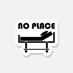 Wall Mural - Hospital bed with no place text sticker icon