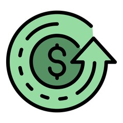 Poster - Crowdfunding gauge icon. Outline crowdfunding gauge vector icon color flat isolated