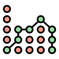 Poster - Analysis regression icon. Outline analysis regression vector icon color flat isolated