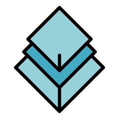 Poster - regression layers icon. outline regression layers vector icon color flat isolated