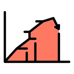 Poster - regression business icon. outline regression business vector icon color flat isolated