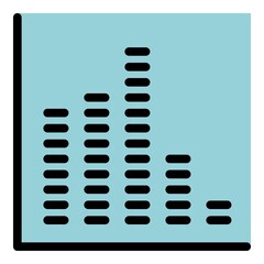 Poster - income regression icon. outline income regression vector icon color flat isolated