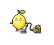 © heriyusuf - cute lemon holding vacuum cleaner illustration