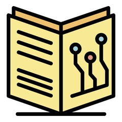 Poster - Electronic booklet icon. Outline electronic booklet vector icon color flat isolated