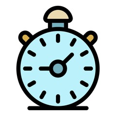 Poster - Alarm clock icon. Outline alarm clockvector icon color flat isolated