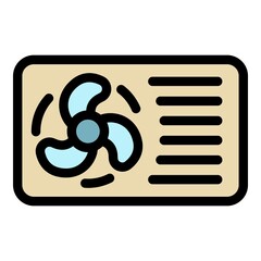 Poster - Household air conditioner icon. Outline household air conditionervector icon color flat isolated