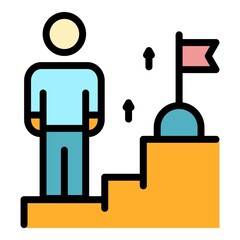 Poster - Target life skill icon. Outline target life skill vector icon color flat isolated