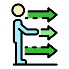 Poster - Success movement skill icon. Outline success movement skill vector icon color flat isolated