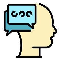 Poster - Modern chat skill icon. Outline modern chat skill vector icon color flat isolated