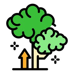 Poster - brain development icon. outline brain development vector icon color flat isolated