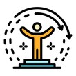 © ylivdesign - Lider life skills icon. Outline lider life skills vector icon color flat isolated