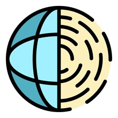 Poster - Positive global life skills icon. Outline positive global life skills vector icon color flat isolated