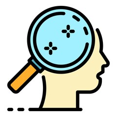 Poster - Magnifier life skills icon. Outline magnifier life skills vector icon color flat isolated