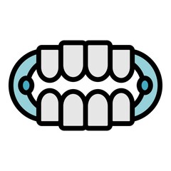 Poster - False jaw icon. Outline false jaw vector icon color flat isolated
