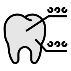 Poster - Footnote Tooth icon. Outline footnote Tooth vector icon color flat isolated
