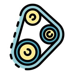 Poster - Motor aircraft repair icon. Outline motor aircraft repair vector icon color flat isolated