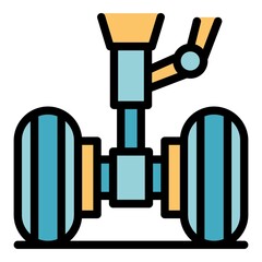 Poster - Wheel aircraft repair icon. Outline wheel aircraft repair vector icon color flat isolated