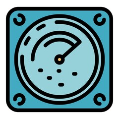Poster - Airport radar icon. Outline airport radar vector icon color flat isolated