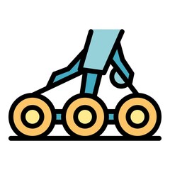 Poster - Wheels aircraft repair icon. Outline wheels aircraft repair vector icon color flat isolated