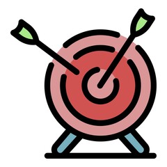 Poster - Arch target icon. Outline arch target vector icon color flat isolated